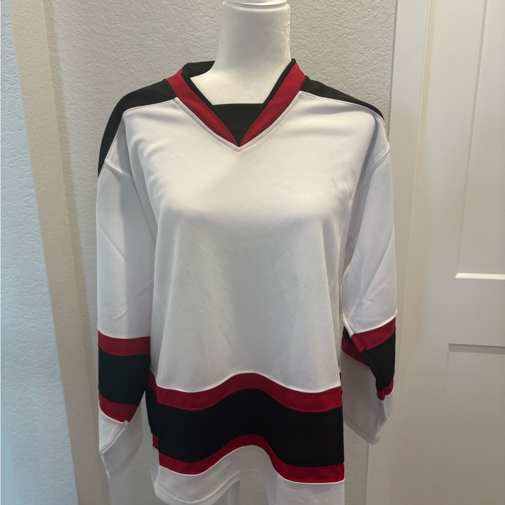 White and Red Hockey Jersey